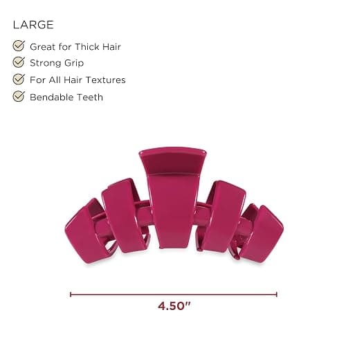 TELETIES - Large Hair Clip - For Thick to Super-Thick Hair - Claw Clips for Women - Strong Grip, Bendable Teeth, Comfortable Curved Design - For All Hair Textures - Wild Side thumbnail 3