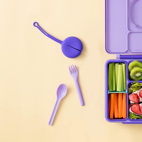 Omie OmieBox Utensil Refill Pack for OmiePod - Matches Bubble Pink or Lilac Purple OmieBox Utensil Set with Case - Reusable, Travel, Lunch Boxes - 6 pieces total (3 spoons + 3 forks) PODS NOT INCLUDED thumbnail 2