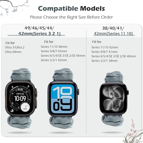 Beatlone Scrunchie Solo Loop Watch Bands Compatible for Apple Watch Band 38mm 40mm 41mm 42mm 44mm 45mm 46mm 49mm Soft Stretchy Women Elastic Strap for iWatch Series 11 10 9 8 7 6 5 4 SE Ultra 3 2 1 thumbnail 2
