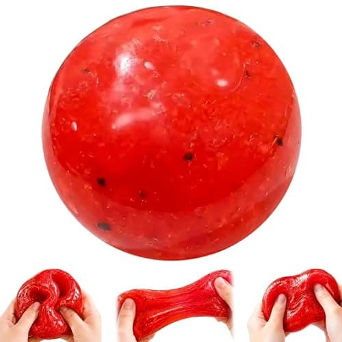 Slushy Squishies, Slushy Watermelon Squishies Stress Relief Ball，Realistic Watermelon Fruit Slush Stress Ball，Soft Stress Relief Sensory Fidget Toys - Image 1