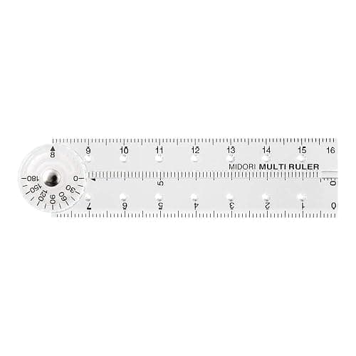 DESIGNPHIL 42263006 Midori Multi Ruler, 6.3 inches (16 cm), Transparent thumbnail 2