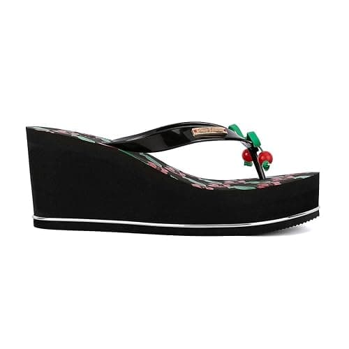 Juicy Couture Keil-Plateau-Flip-Flop: hochmodisch, weiche Strandsandalen, Zehentrenner thumbnail 2