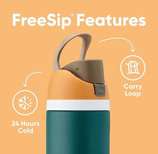 Owala FreeSip Insulated Stainless Steel Water Bottle with Straw for Sports, Travel, and School BPA-Free Sports Water Bottle, 40 oz, Boneyard thumbnail 3