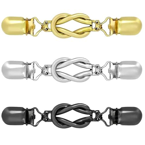 3 Pezzi Spille Vintage per Cardigan, Clip Decorativi per Vestiti, Cinch Clip per Stringere Abiti e Pantaloni, Fermaglio per Sciarpe Retrò - Image 1