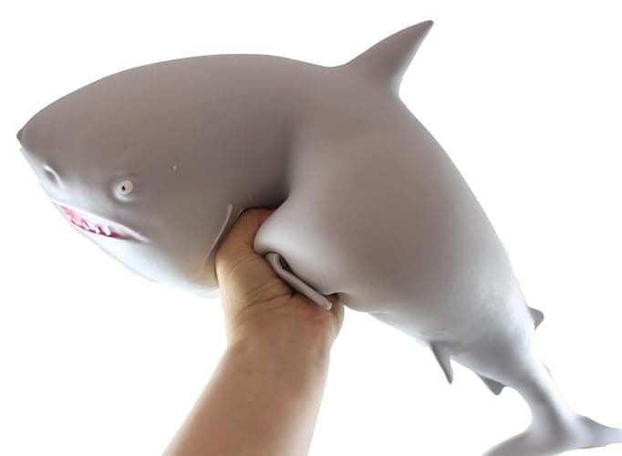 Jumbo 21.5" Shark Squishy Squeeze Stress Ball Soft Fiber Filling - Sensory, Fidget Toy thumbnail 7