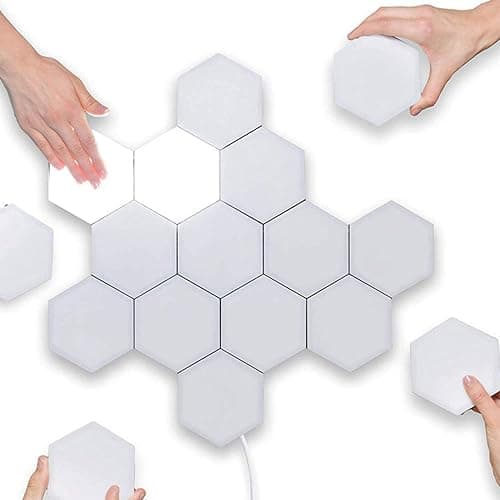 MODOAO Hexagonal Wall Light, Touch Sensitive Modular DIY Lights Geometry Splicing Hex LED Night Light for Living Room, Bedrooms, DIY Lovers, Gifts (3 PCS) thumbnail 4