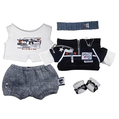 niannyyhouse 20cm Plush Doll Clothes Headwear Coat Vest Pants Shoes Dark Night Suit 8in Doll Accessories thumbnail 2