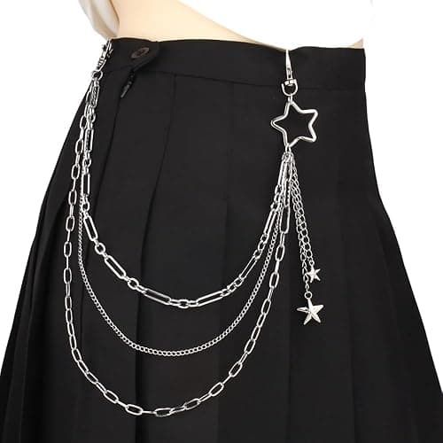 Vivian&CD Jean Chain Belt for Men&Women, Pocket Chain Goth Punk Chain Belt Chain Layered Chunky Pants Chain and Vintage Hip Hop Wallet Chain Jewelry Accessory for Women Men thumbnail 5