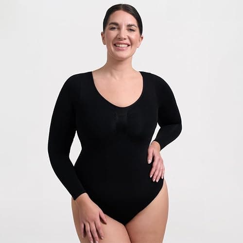 creamy fabrics Damen Figurformender Shapewear Bodysuit mit Slip – Longsleeve Body für unsichtbaren Sitz – Starke Kompression für Bauch & Taille – Nahtlos mit Po-Lifting Effekt thumbnail 2