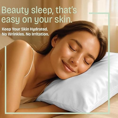 BLISSFORD Satin Pillowcase with Zipper, Like Silk Pillow Cases - White | Silky Soft & Cool, Gentle on Hair & Skin, Vegan, Machine Washable, 2 Pack, Standard Size 20 x 26 in thumbnail 5