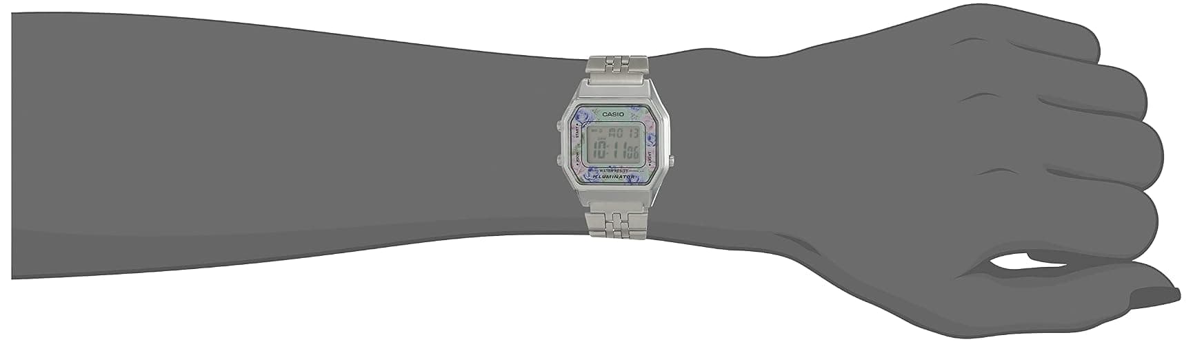 Casio Women Digital Watch with Stainless Steel Bracelet La680Wa-1B thumbnail 6