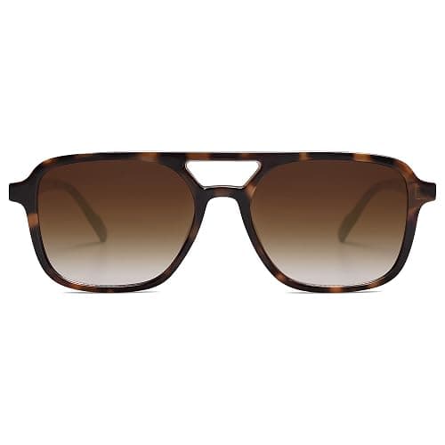 SOJOS Retro Aviator Sunglasses Womens Mens,Trendy Rectangle Shades SJ2202 | Polit UV400 Protection Women Sun Glasses,Y2K Cute Thin Slim Frames,Daily Wear,Outdoor,Driving,Travel Beach Essentials thumbnail 2