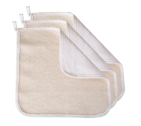 PARADISO Evriholder Soft-Weave Exfoliating Wash Cloths Dual-Textured for Face and Body, Pack of 3, White thumbnail 2