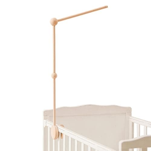 Crib Mobile Holder, HBM Wooden Mobile Arm & Hanger for Crib, Nursery Decor for Baby Girl Boy - Image 1
