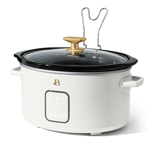 Beautiful 4-Quart Slow Cooker with Touch-Activated Display, Programmable Digital Controls, Removable Non-Stick Pot, Keep Warm Function, by Drew Barrymore (White Icing) thumbnail 7