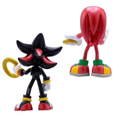 Official Sonic The Hedgehog Metallic Knuckles & Shadow 4″ Action Figures – Buildable, Interchangeable Arms & Accessories, Collector Window Box thumbnail 6