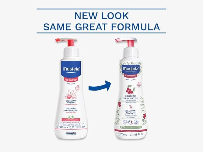 Mustela Baby Soothing Cleansing Gel - Fragrance-Free Hair & Body Wash for Very Sensitive Skin - with Natural Avocado Perseose & Schizandra Berry - 10.14 fl. oz. thumbnail 3