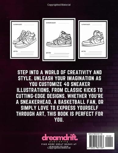 Sneaker Design Coloring Book: Sneakerheads, Unleash Your Creativity and Style Your Own Kicks! thumbnail 2
