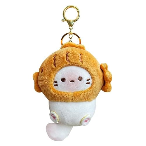 HSYHERE Men Women Creative Interesting Funny Cute Stylish Wearing Food Shrimp Bread Hat Soft Cat Keychain Key-ring Pendant - Image 1