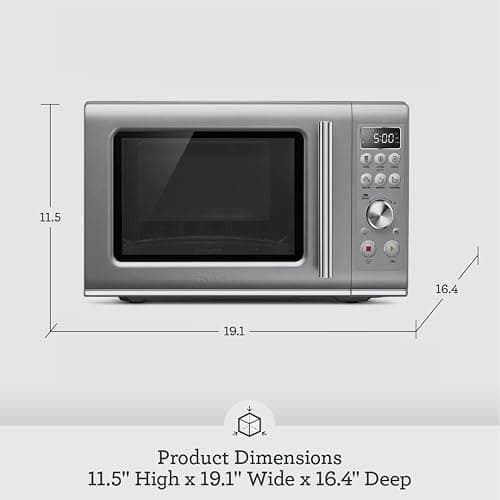 Breville BMO650SIL Compact Wave Soft Close Countertop Microwave Oven, Silver thumbnail 2