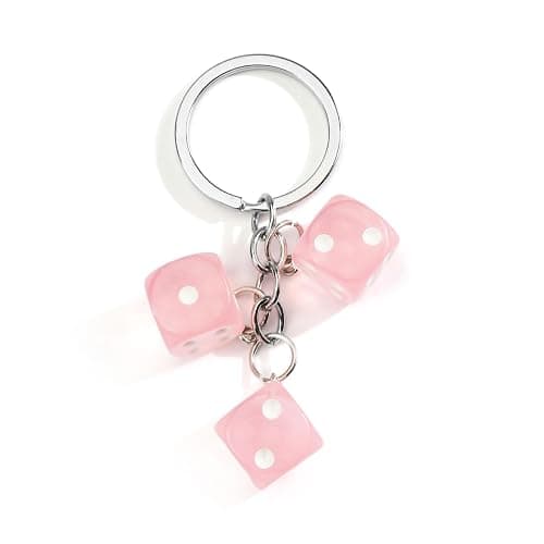 FRULX Creative Dice Keyring, Unique Keychain Gift Ideas for Women, Men, and Friends, Personalised Fashion Accessory and Fun Birthday or Travel Present for Her - Image 1