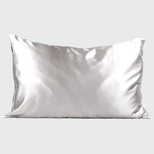 Kitsch Satin Pillowcase with Zipper for Hair & Skin, Softer Than Silk Pillow Cases Queen, Wrinkle-Free, Smooth and Cooling Satin Pillow Covers, Standard Size 19"x26", Silver thumbnail 9