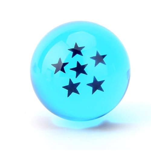 Boxtree Children Toy New Gift Box Set of 7pcs Ball Z 43mm/1.7" Stars Crystal Ball (Blue) thumbnail 7