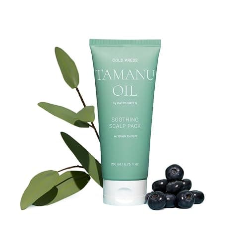 RATED GREEN Cold Press Tamanu Oil Comforting Hair Conditioning Mask | Organic Cold Pressed Black Currant | Silicone-Free, Korean Hair Care | 6.76 Fl. Oz - Image 1