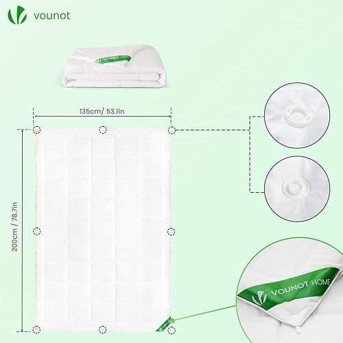 vounot® Couette Légère 200GSM 135x200 cm Couette Tempérée en Microfibre Couverture Douce avec Rembourrage Moelleux Couette Respirante Certifiée Oeko-Tex Blanc thumbnail 2