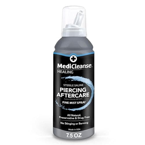 MediCleanse Sterile Saline Piercing Aftercare Fine Mist Spray 7.5 Oz | Promotes Healing For All Body Piercings & Tattoos, All Natural, Preservative Free, No Alcohol, Vegan Friendly, Made in USA - Image 1