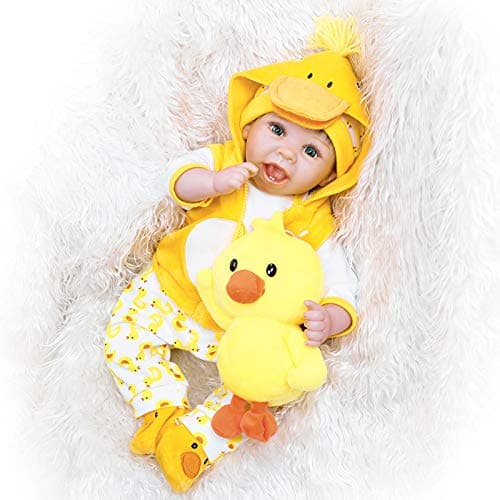 Reborn Baby Dolls Clothes 22 inch Outfit Accessories Yellow Duck 5pcs Set for 20-22 Inch Reborn Doll Newborn Girl&Boy thumbnail 4