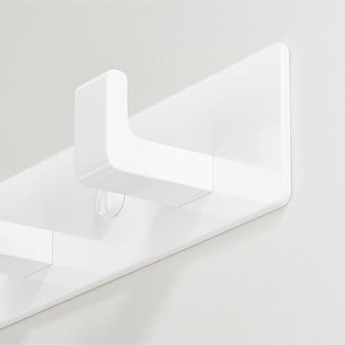 White Coat Rack Wall Mount - 12.5" Rail with 4 Right-Angle Hooks(1 Pack) | Drill-Mounted Organizer for Coats, Hats, Bags in Entryway, Bathroom, Bedroom thumbnail 6