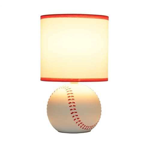 Simple Designs LT2119-BSB 10.7" SportsLite Mini Baseball Table Lamp for Kids Room, Mancave, White and Red thumbnail 8