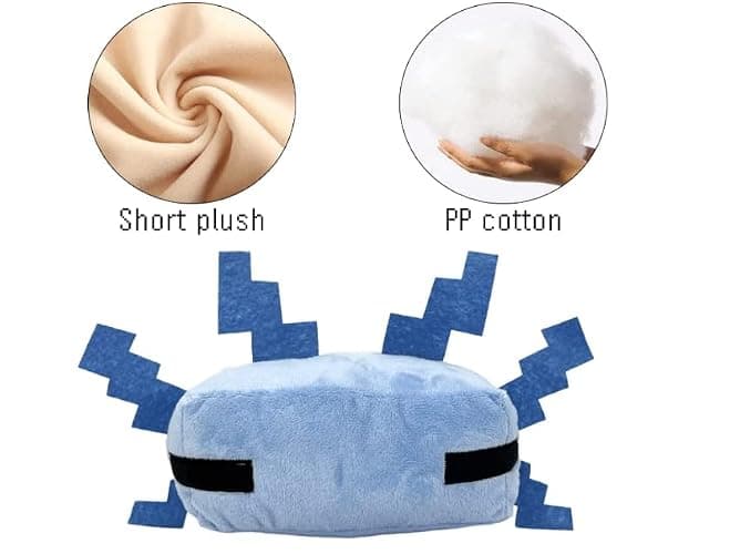 HQRYSH Axolot Plush Stuffed Toy Soft Pillow, Suitable for Video Game Enthusiasts, Children's Birthday Parties, Christmas Holiday Preferred Gift (Blue) thumbnail 5