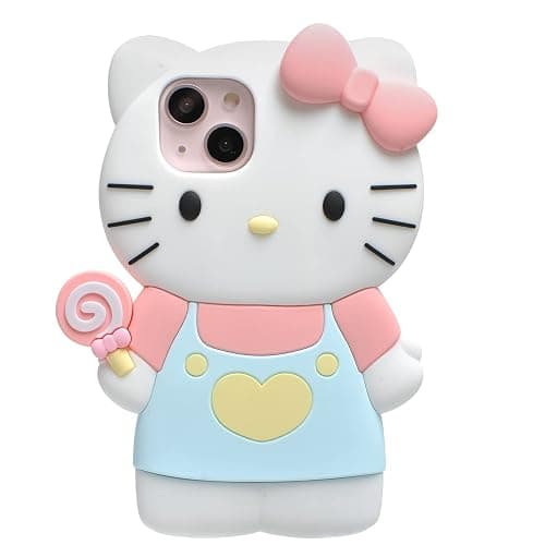 MONEHOYSY Cartoon Case for iPhone 15 Plus 6.7", Fashion Cute 3D Cute Kitty Kawaii Soft Silicone Animal Protective Gel Shockproof Gel Back Cover for Kids Women Girls Boys (Hot Pink) thumbnail 2