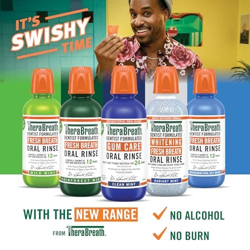 TheraBreath Whitening Oral Rinse Mouthwash, Radiant Mint 473ml - Whitens Teeth, Helps Remove Stains, Alcohol-Free, Non Burning, No Peroxide, No Dyes - Ideal for Daily Oral Care thumbnail 10