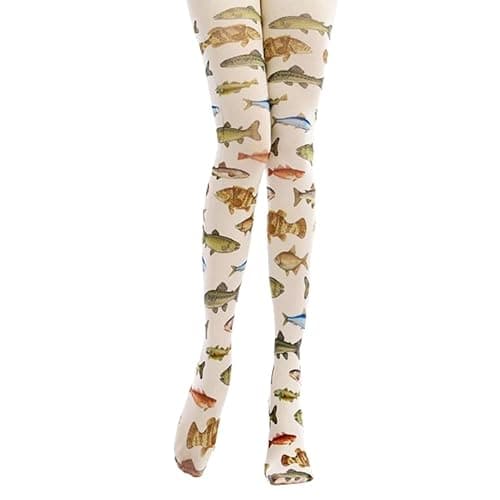 Women's Patterned Tights with Designs 140D White Velvet Cute Pantyhose Opaque Stockings - Image 1