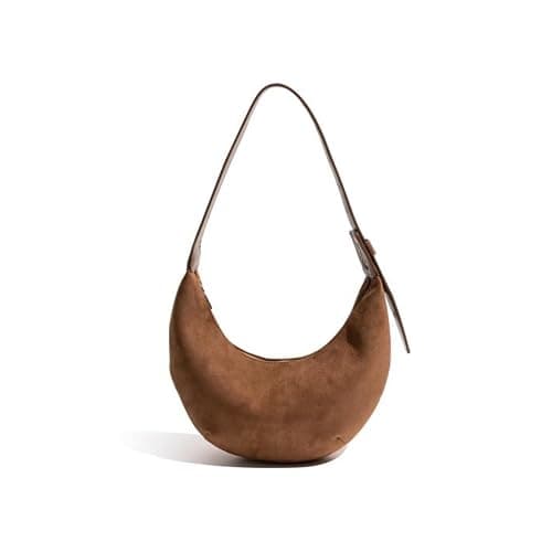 Suede Tote Bag for Women Vintage Purse Shoulder Bag Adjustable Handbags Office Work Bags - Image 1