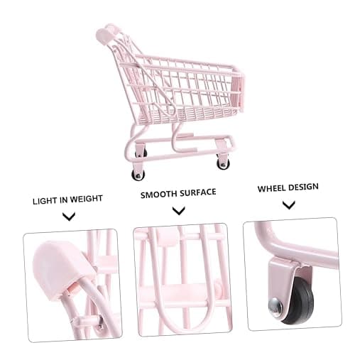 Garneck Supermarket Shopping Cart Toy Small Desk Organizer for Home Decor Cute Display for Bedroom Girl thumbnail 5