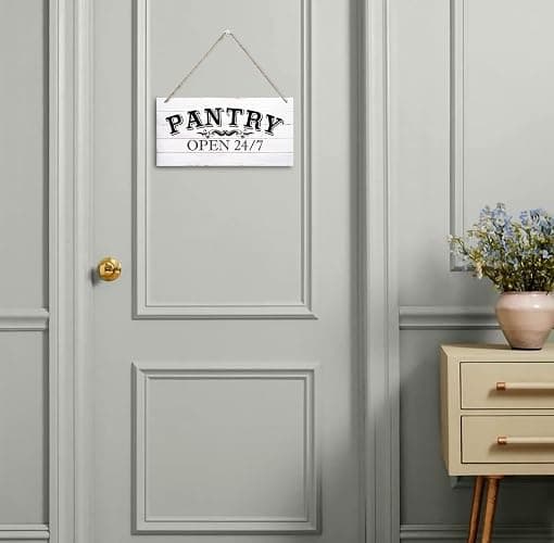 Farmhouse Themed Wood Sign - Pantry Room Decor, Vintage Wall Art with Quotes, Size 12" x 6" thumbnail 4