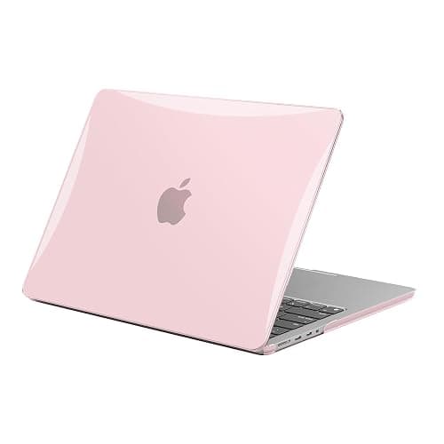 EooCoo Coque Compatible avec MacBook Air 13,6 Pouces M2 M3 M4 A2681 A3113 A3240, 2022 2024 2025 Release avec Touch ID, Protection Étui Rigide en Plastique Anti-Rayures pour Mac 13 - Cristal Rose - Image 1