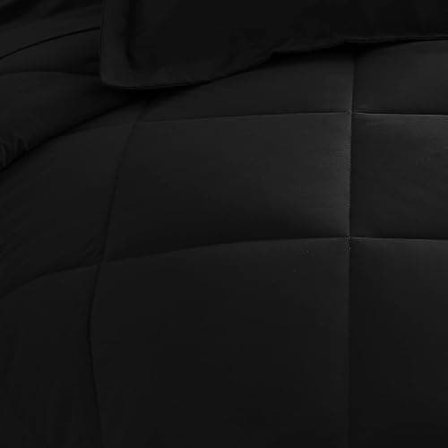 CozyLux Full Size Comforter Sets Black - 7 Pieces Bed in a Bag Full, Luxury Soft Bed Set for All Seasons, Bedding Set with Down Alternative Comforter, Sheets, Pillowcases & Shams thumbnail 9
