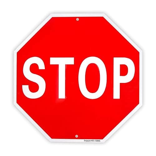Enjoyist Stop Sign Street Slow Warning Sign 12"x 12" 40 Mil Rust Free Aluminum – Reflective, UV Protected and Weatherproof - Image 1