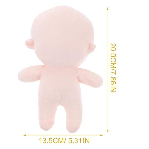DOITOOL 7.87In Plush Blank Doll Body for DIY Crafting Adorable Stuffed Toy for Girls Portable Soft Doll Model for Creative Play and Early Childhood Education thumbnail 3