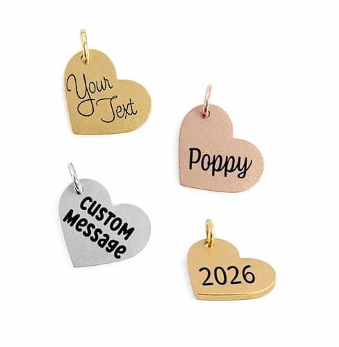 Personalized Engraved Charms for Jewelry – Custom Name Pendant | Silver, Gold, Rose Gold, Multiple Shapes thumbnail 3