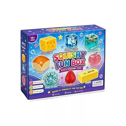 8-Piece Blind Box Malt Sugar Stress Relief Toys， These Soft, Slow-Rebound Cubes Contain Thick Stuffing and are Suitable for Adults and Children， They Relieve Anxiety and Stress. thumbnail 7