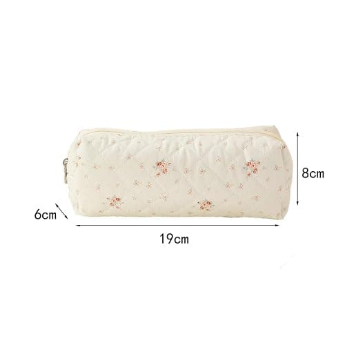 Qiwenr Pencil Case Pencil, Teenage Pen Case, Pen Case Leather, The Cute Cartoon Small can be Used as a Key Bag, a Cosmetic Bag, and is Easy to Carry (White Flower Pencil Bag) thumbnail 3
