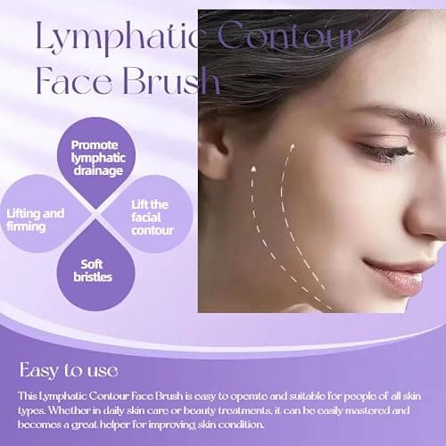 1/2 PCS Lymphatic Contour Face Brush for Sculpting – Anti-Puffiness, Detox & Lift, Improves Skin Glow & Absorption (1 Pcs Contour Face Brush) thumbnail 5