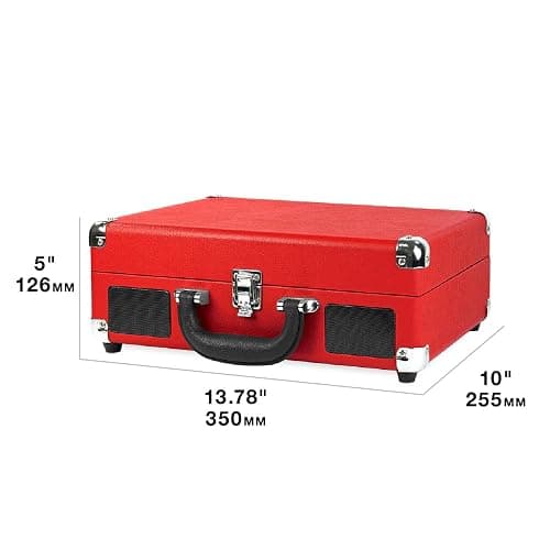 Victrola Journey Bluetooth Portable Suitcase Record Player – with Built-in Speakers, 3 Speed Vinyl Record Player, RCA Out, Headphone Jack (Turquoise) thumbnail 9