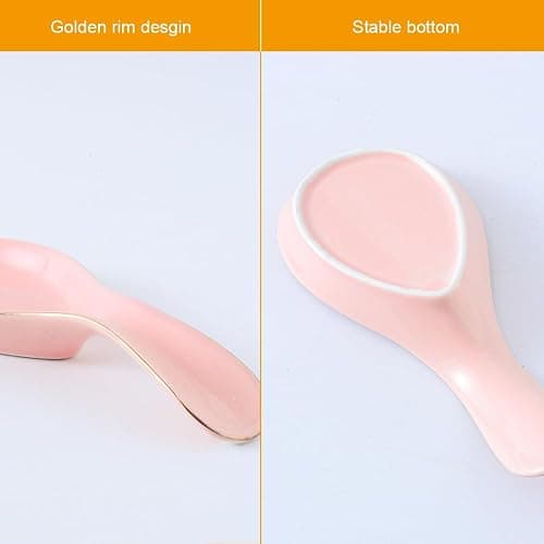 Maxramic Ceramic Spoon Rest for Stove Top, Pink Spoon Holder Utensil Rest, Cute spoon Rests for Coffee Bar Kitchen Decor Cooking Gift for Housewarming (Pink) thumbnail 7